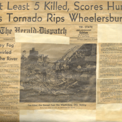 The Herald Dispatch, Huntington, West Virginia <br /><br />
Front page article about the Wheelersburg Tornado 