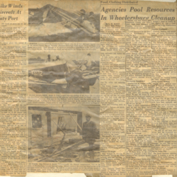 Newspaper articles and photos about the tornado 