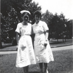 Betty McGraw, student. With Mrs. Davis 