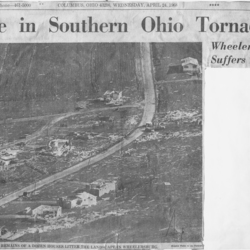 8 Die in Southern Ohio Tornadoes <br /><br />
Article from a Columbus Newspaper
