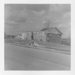 House damaged by the tornado on Dogwood Ridge Road 