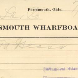 Portsmouth Wharfboat Co. Freight Invoice 