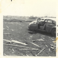 Damaged Car and Debris