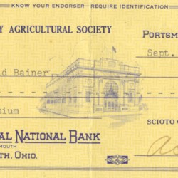 Scioto County Agricultural Society check
